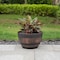Gardenised Brown Outdoor Rustic Half Barrel Flower Garden Planter Bowl, Plastic, Medium QI004113.M - alternate 5